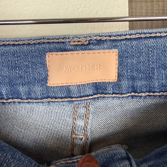 Mother Stunner Zip Ankle Step Fray Jeans Light Kitty Racer - Picture 11 of 13